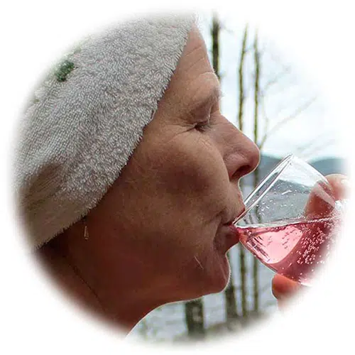 Woman enjoying drink