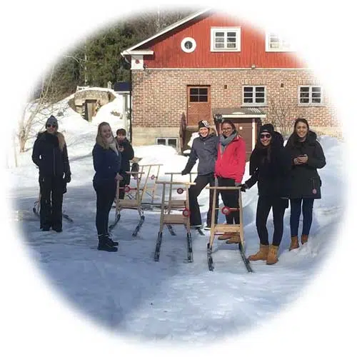 Group of people in winter at Nukula